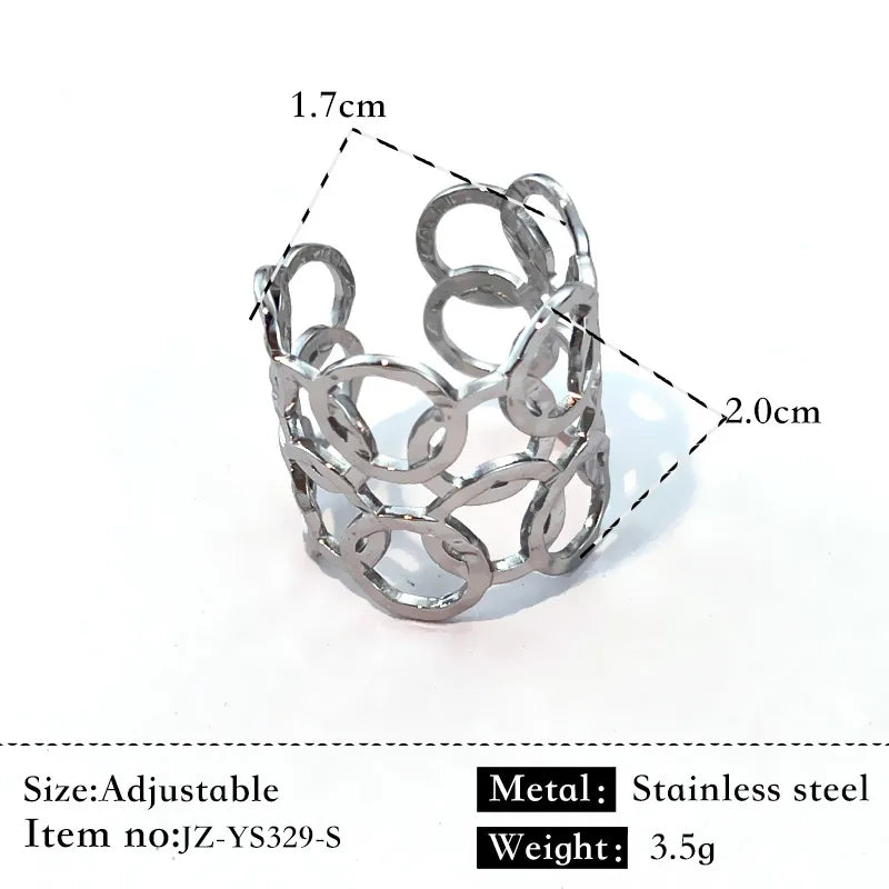 Gold Plated Stainless Steel Wave Animal Ring Silver JZ-YS329-S