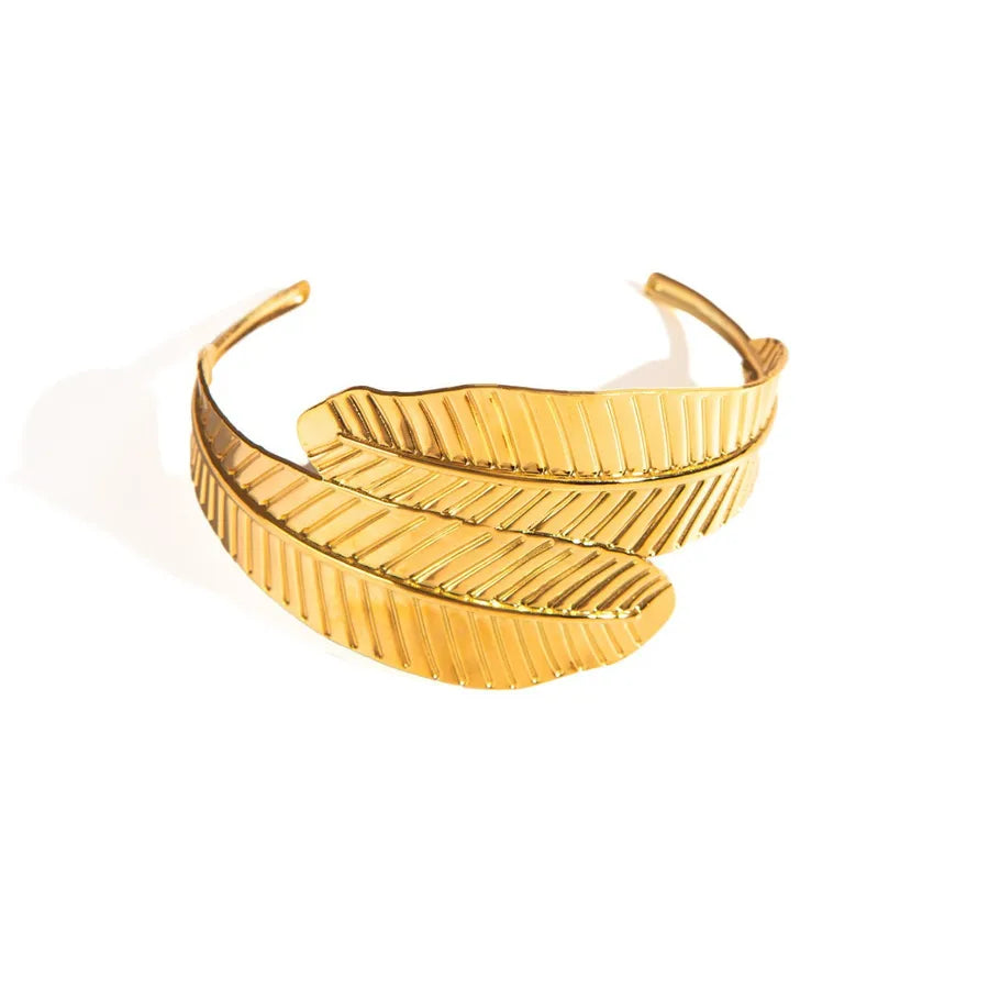 Elegant Open Stainless Steel Bangle Bracelet