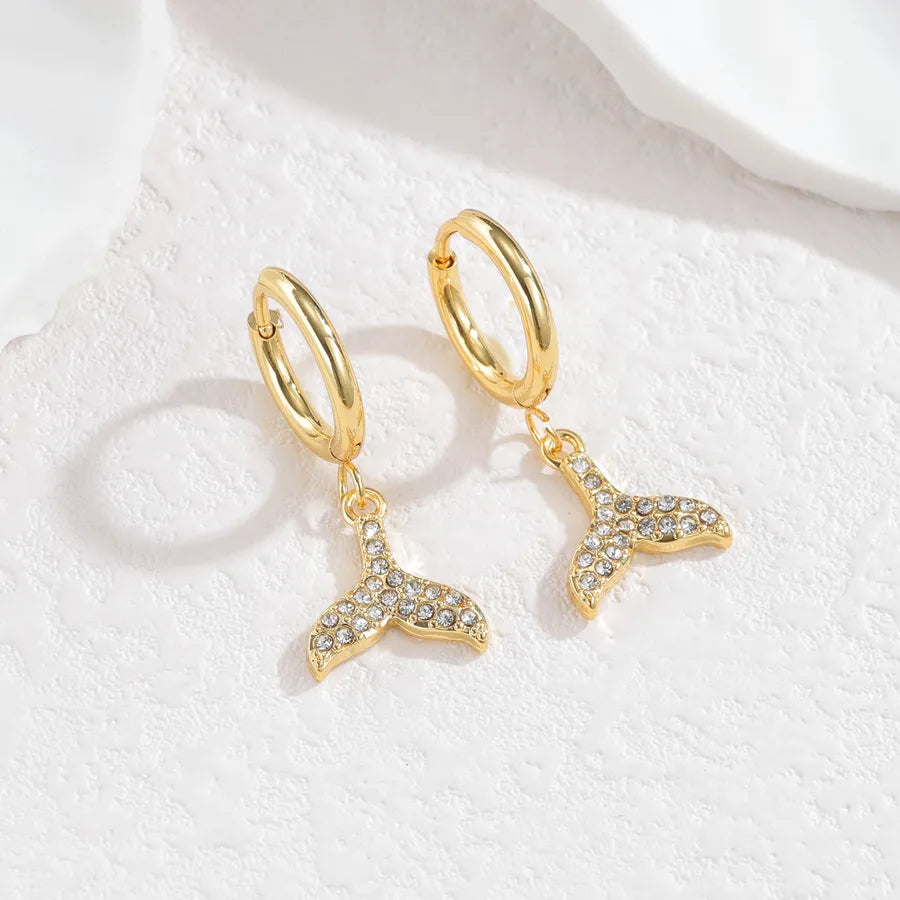 Starfish & Shell Diamond Stainless Steel Earrings SE1177-Yuwei