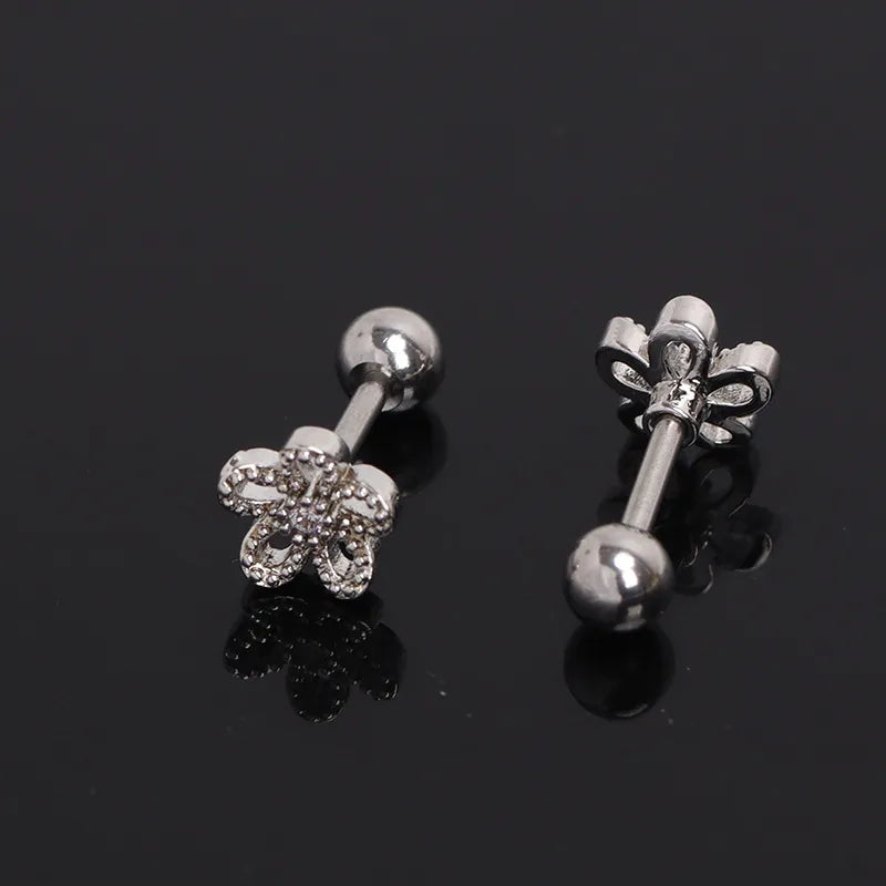Floral Zircon Small Hoop Earrings
