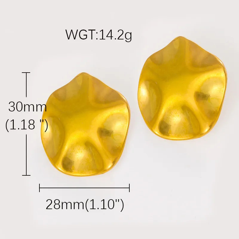Gold U-Shaped Titanium Steel Earrings for Women BJGE0885