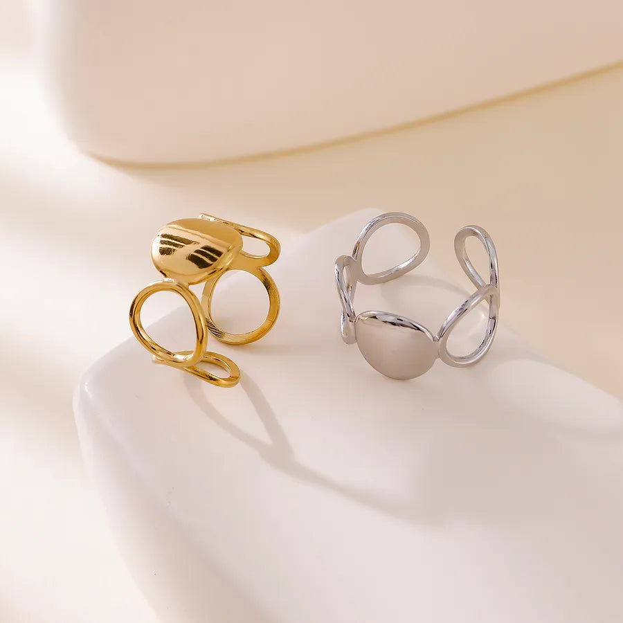 Geometric Open Ring in Gold Stainless Steel
