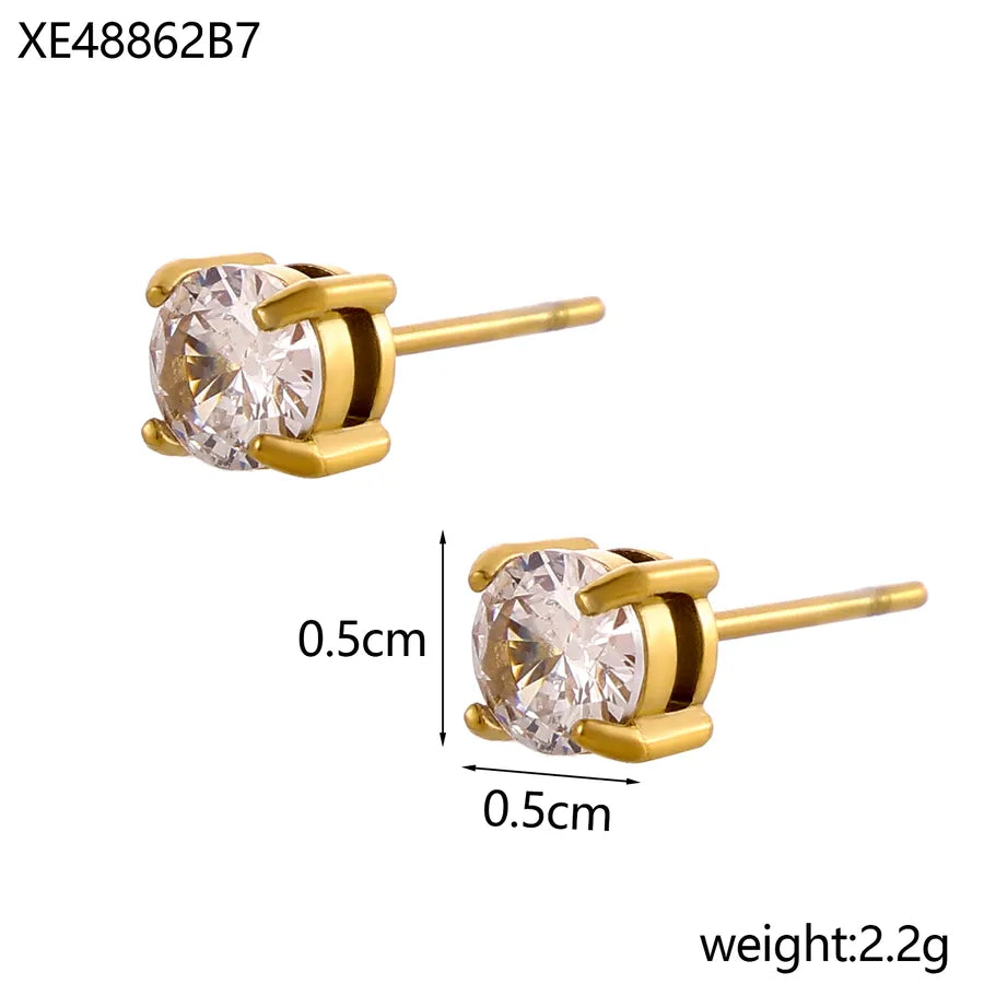 18K Gold Plated Geometric Titanium Steel Necklace One Size XE48862B7 9*9*1