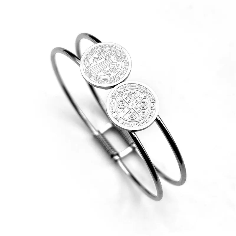 Stainless Steel Polished Round Bracelet Silver