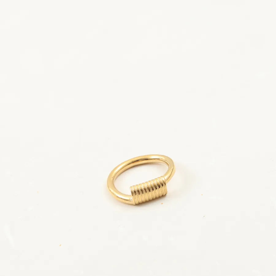 18K Gold Plated Geometric Titanium Steel Ring