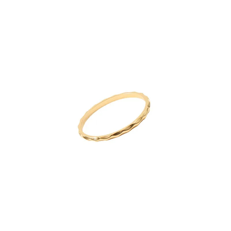 18K Gold Plated Geometric Titanium Steel Ring