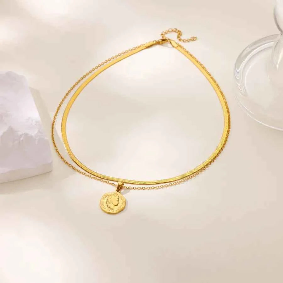 3-Piece Gold Coin Jewelry Set