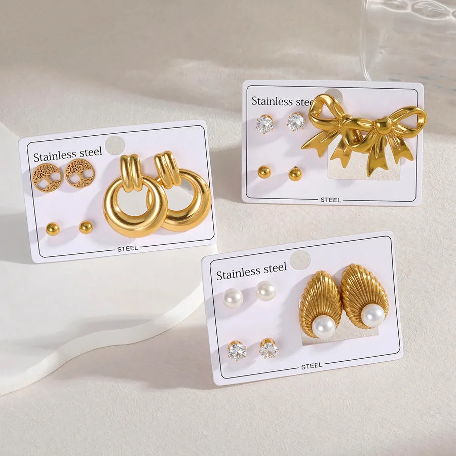 Butterfly Knot Geometric Stud Earrings