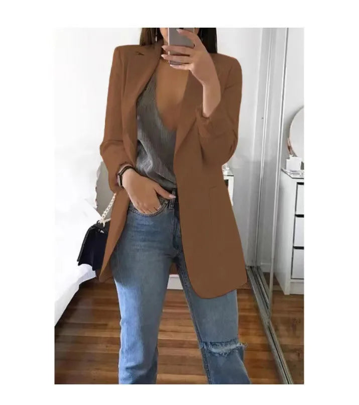 Women's Slim Fit Open Front Blazer Cardigan
