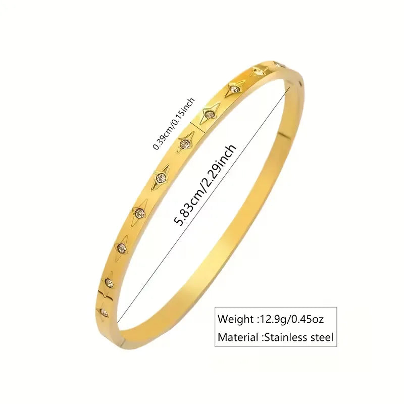 18K Gold Plated Letter & Star Bangle
