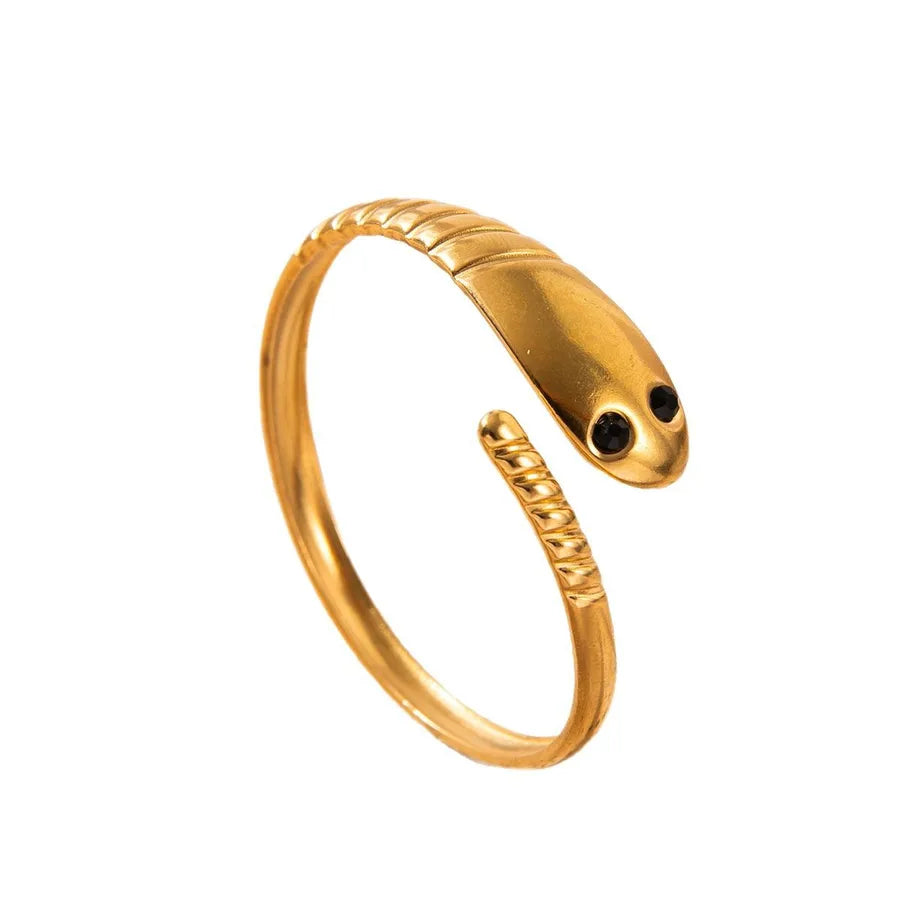 18K Gold Snake Bangle Bracelet for Women