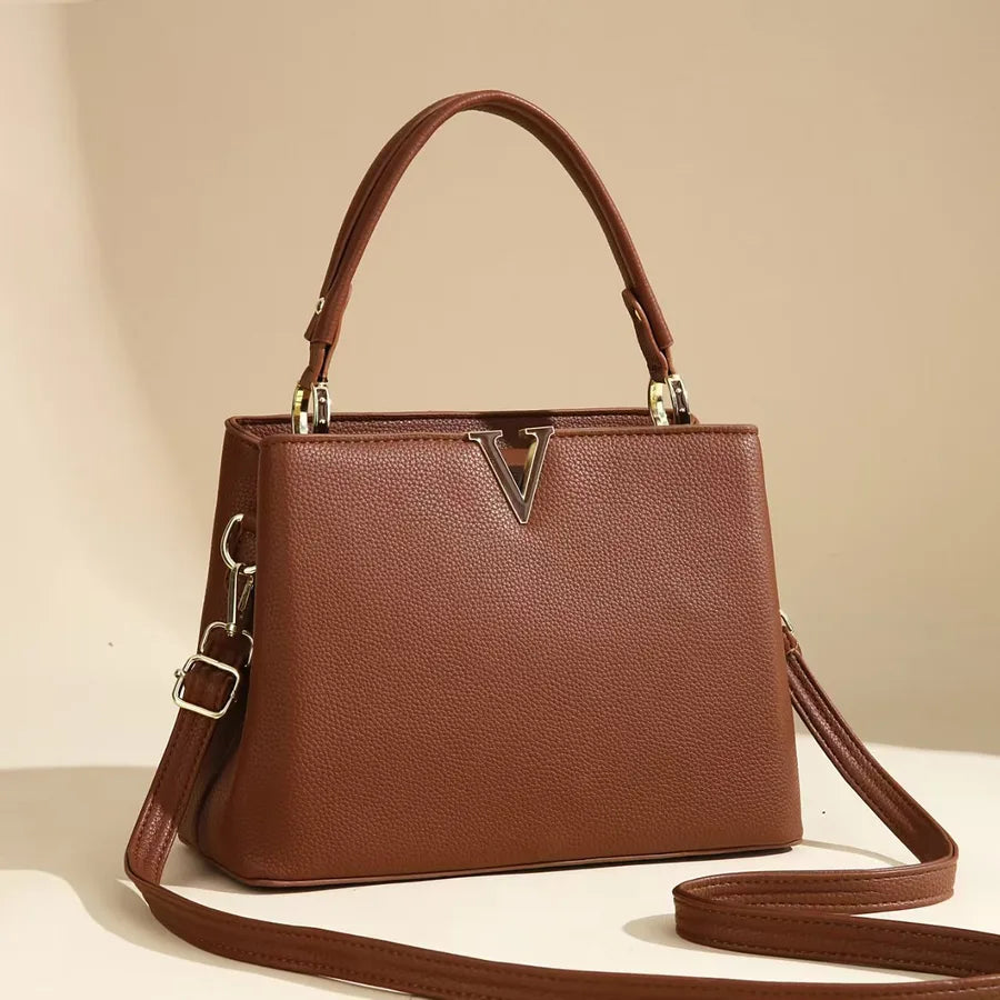 Elegant Lightweight Women's Shoulder Handbag Coffee 29*11*19.5CM