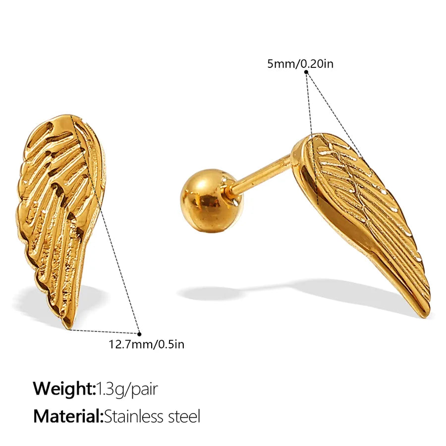 Gold Plated Stainless Steel Bear Earrings EH1212G Piercing Earrings