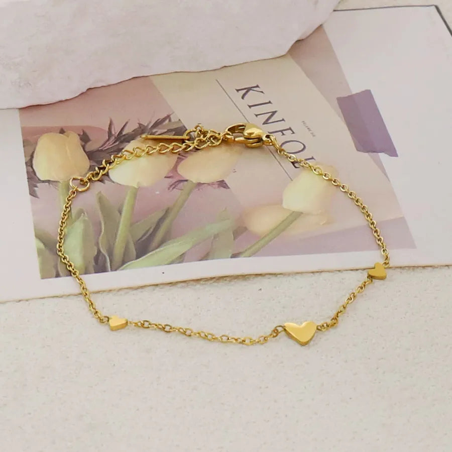 Gold Plated Stainless Steel Asymmetric Bracelet Average Size Gold Style 53