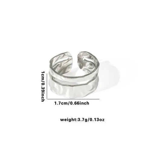 Titanium Steel Fish Tail Ring for Women Adjustable Opening TYR0410