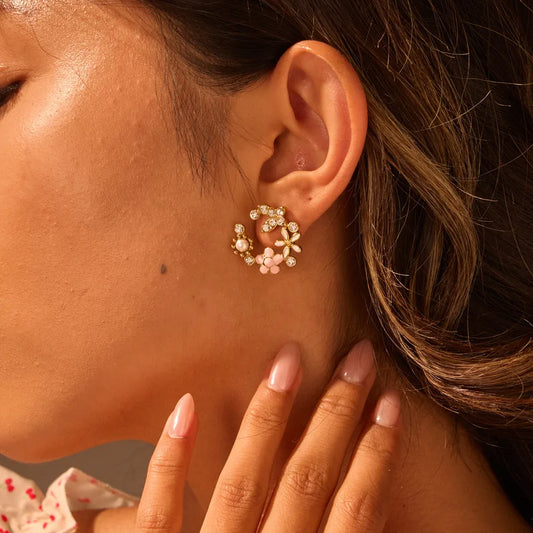 18K Gold Plated Colorful Petal Earrings