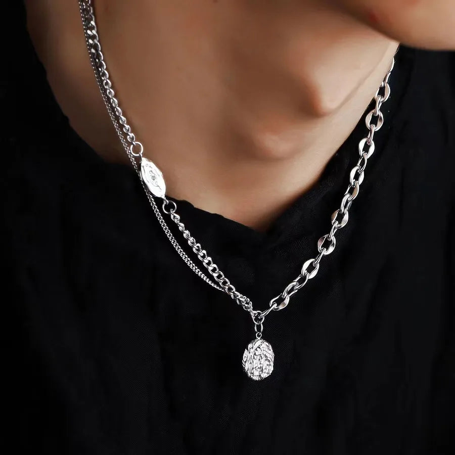 Black Leather Waterdrop Pendant Necklace