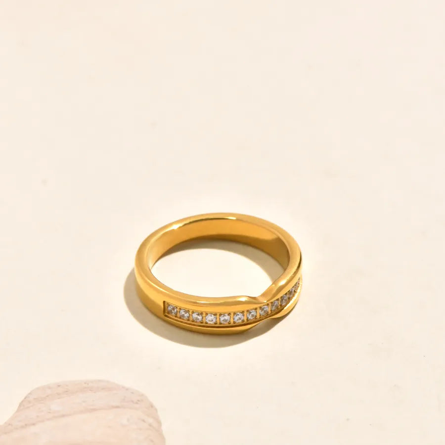 Double Layer Gold Heart Ring for Women Gold 3