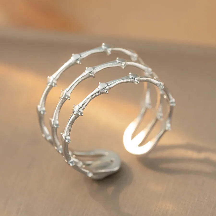 Geometric Titanium Steel Open Ring K352 Steel Color Ring Open