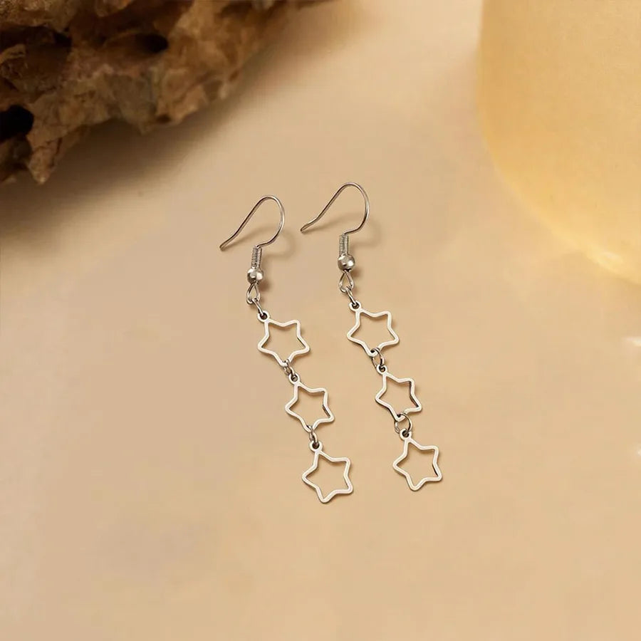 Gold Plated Heart & Butterfly Stud Earrings Average Size Steel Color 003#