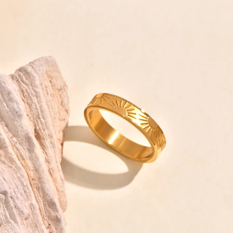 18K Gold Sun & Infinity Open Ring Gold 2