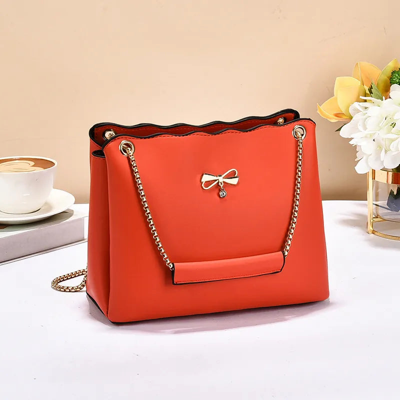 Elegant Butterfly Knot Crossbody Handbag Red