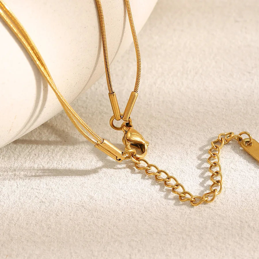 Double Layer 18K Gold Plated Geometric Necklace
