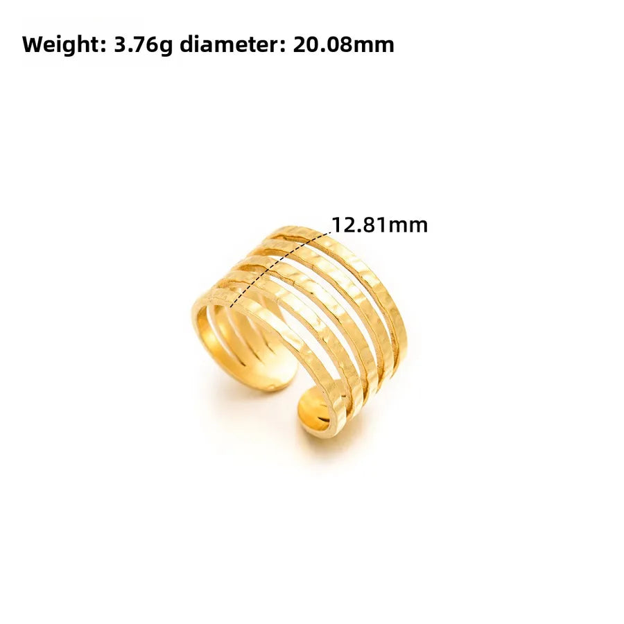 Gold Open Heart Stainless Steel Ring Adjustable Opening J310 Gold