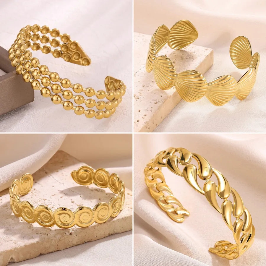 Women's Stainless Steel Open Bangle Bracelet