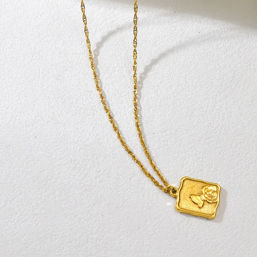 Rose Gold Butterfly Stainless Steel Choker Necklace