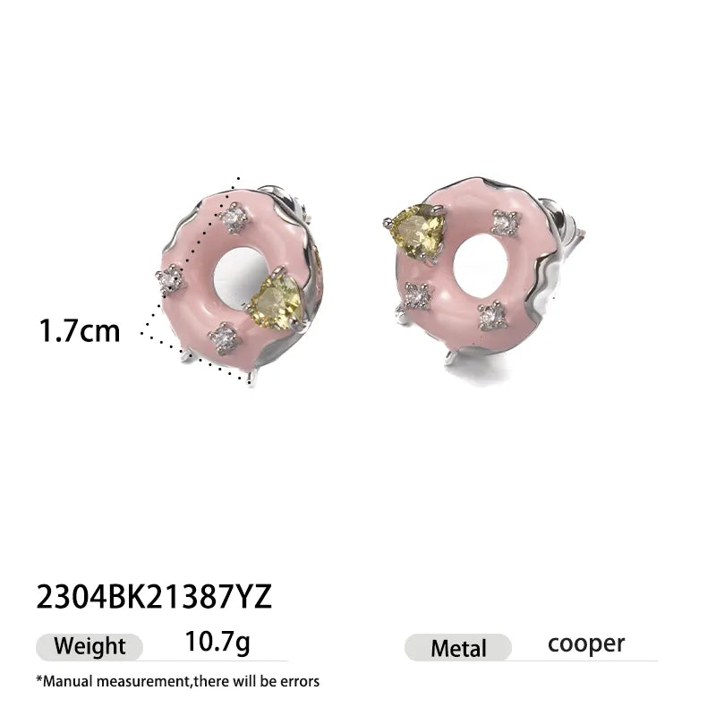 Cute Donut Ice Cream Drop Earrings