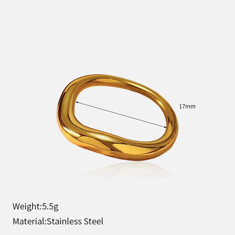 Geometric Titanium Steel Ring for Women YHTSR-2501171