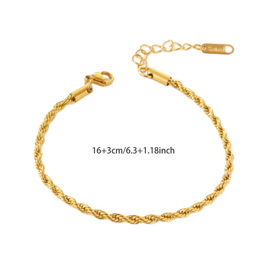Gold Plated Figaro Chain Bracelet for Women G1898 18k