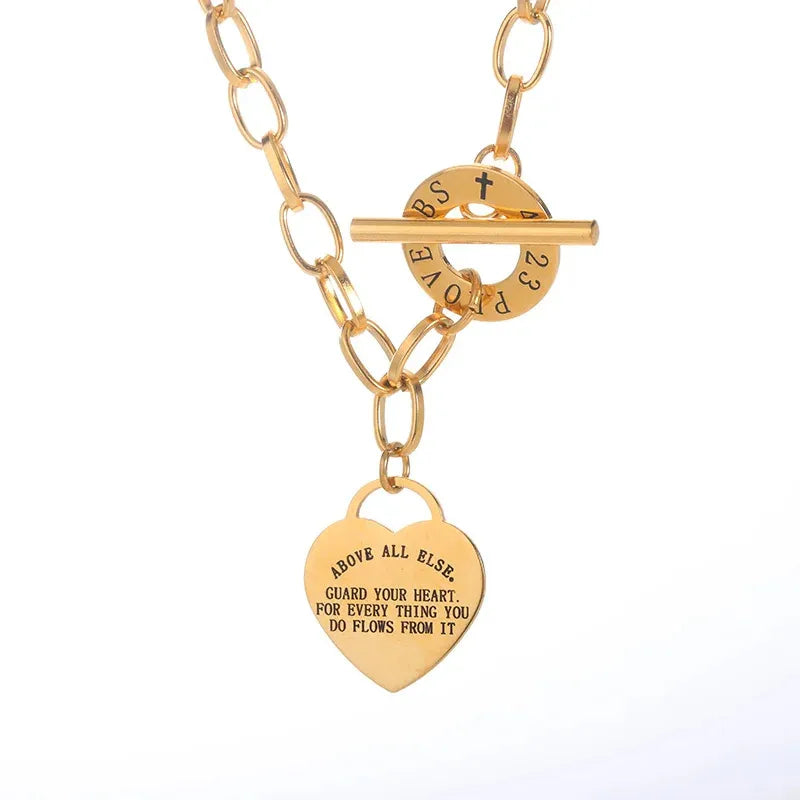 18K Gold Plated Heart Zircon Pendant Necklace G1103616