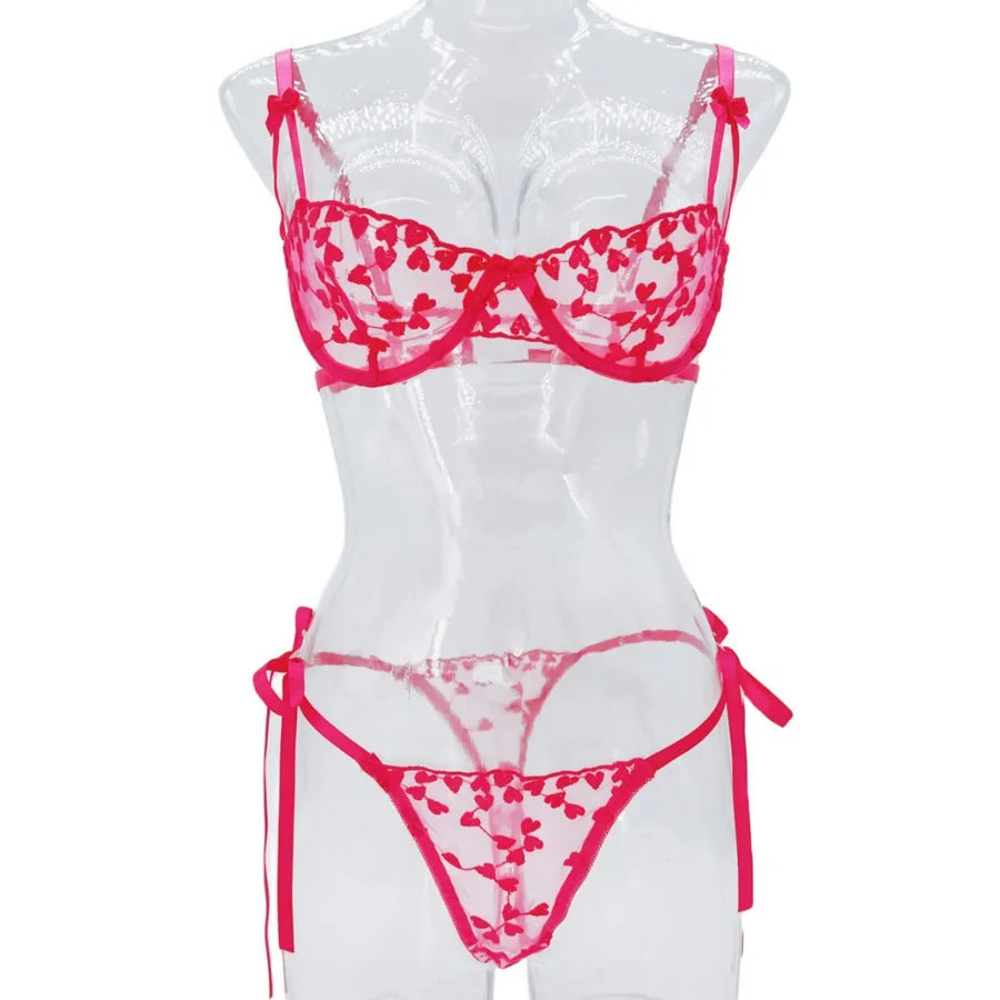 Women's Sheer Lace Lingerie Set