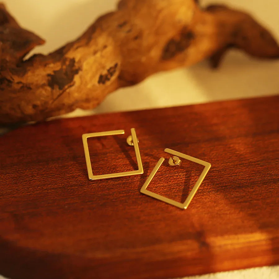 Minimalist Geometric Stainless Steel Hoop Earrings AZ2561