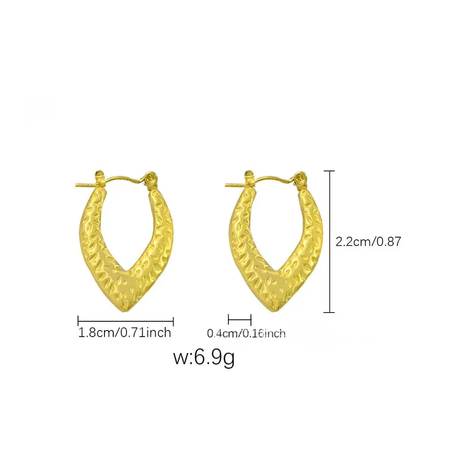 Elegant Gold Titanium Steel Hoop Earrings Gold Earrings 7