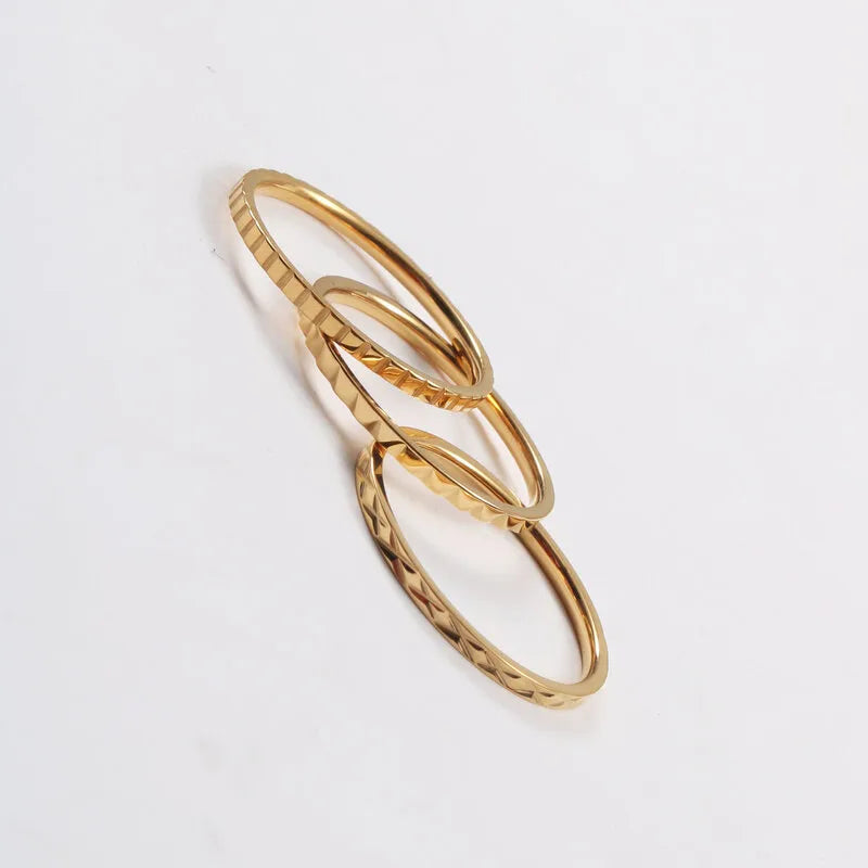 18K Gold Plated Titanium Steel Geometric Ring