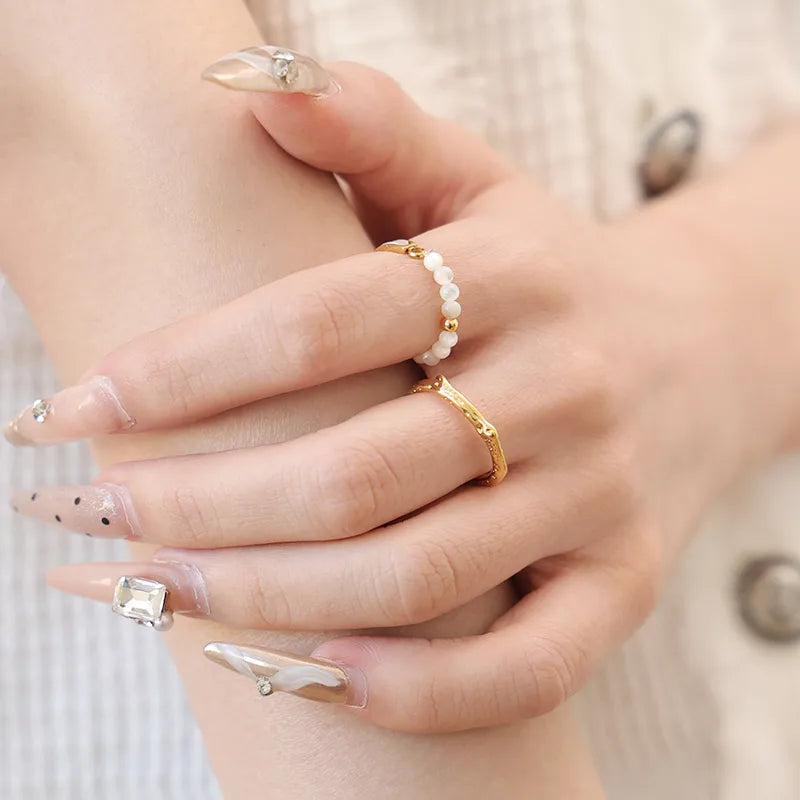 Elegant Irregular Shell Ring for Women