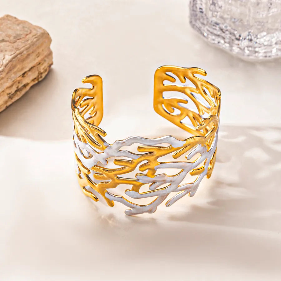 Gold Plated Geometric Stainless Steel Bracelet