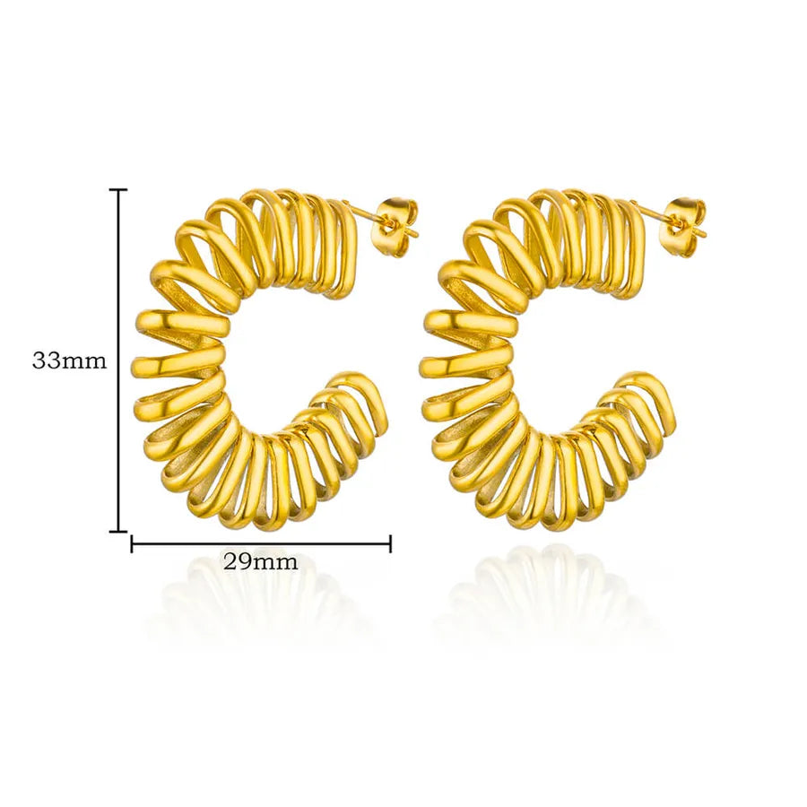 Elegant Geometric Flower Stud Earrings E4192G