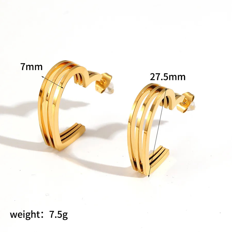 18K Gold Heart Stud Earrings for Women