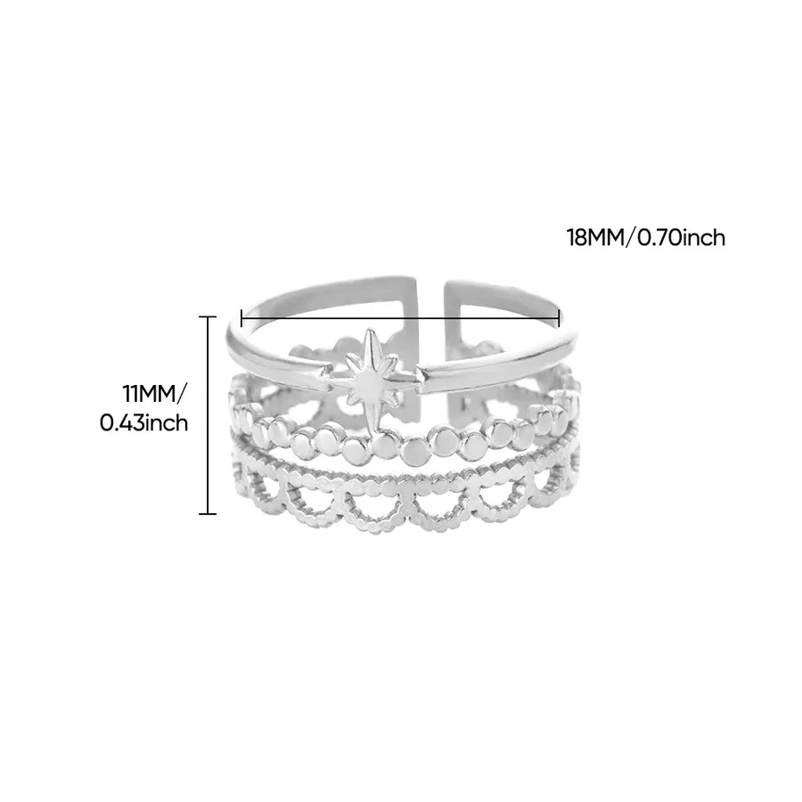 18K Gold Plated Geometric Open Ring 9