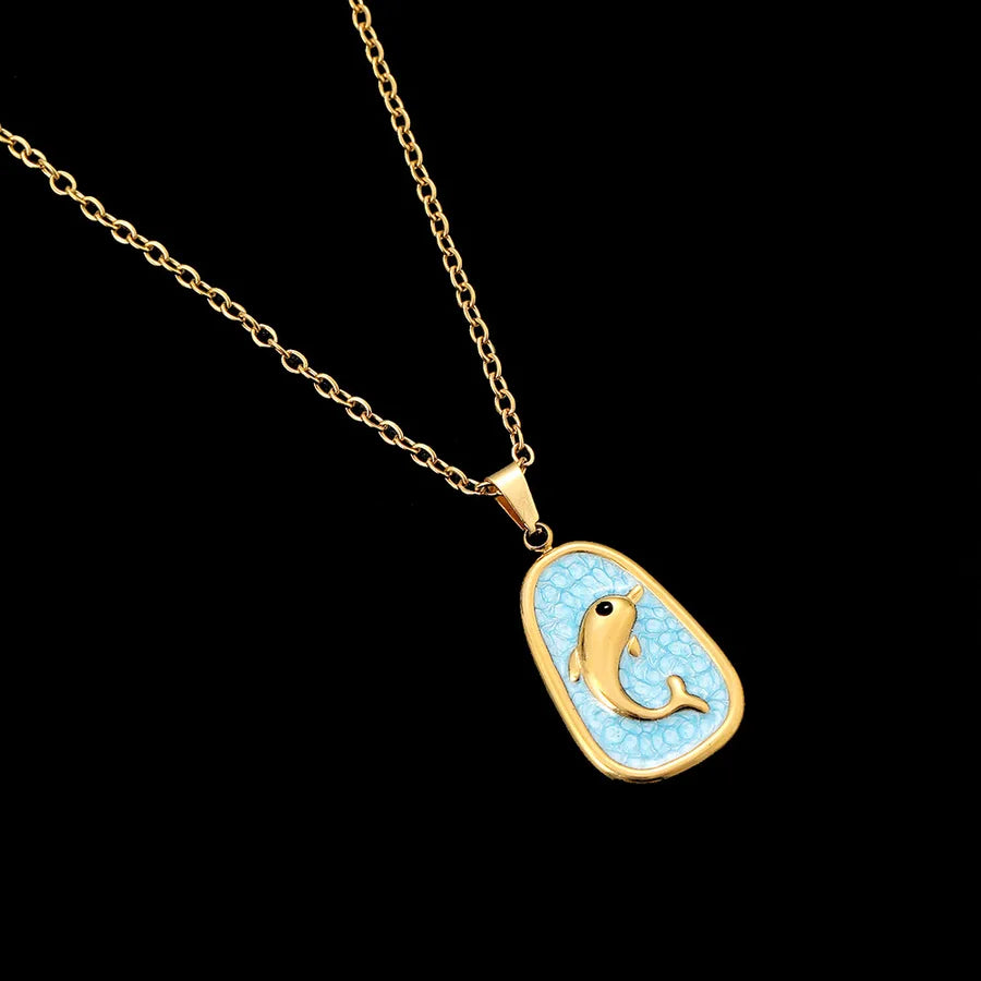 Gold Shell Pendant Necklace with Pearl Charm CYN007-2