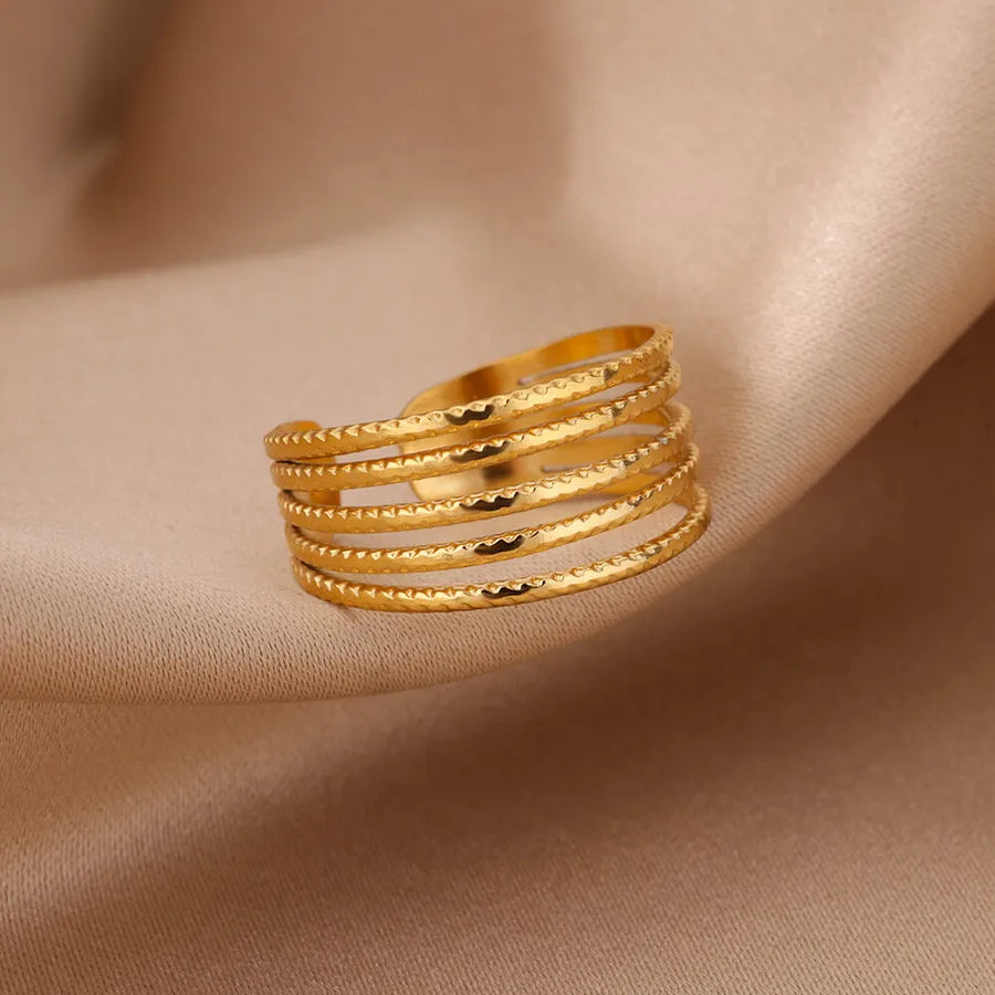 18K Gold Plated Geometric Open Ring