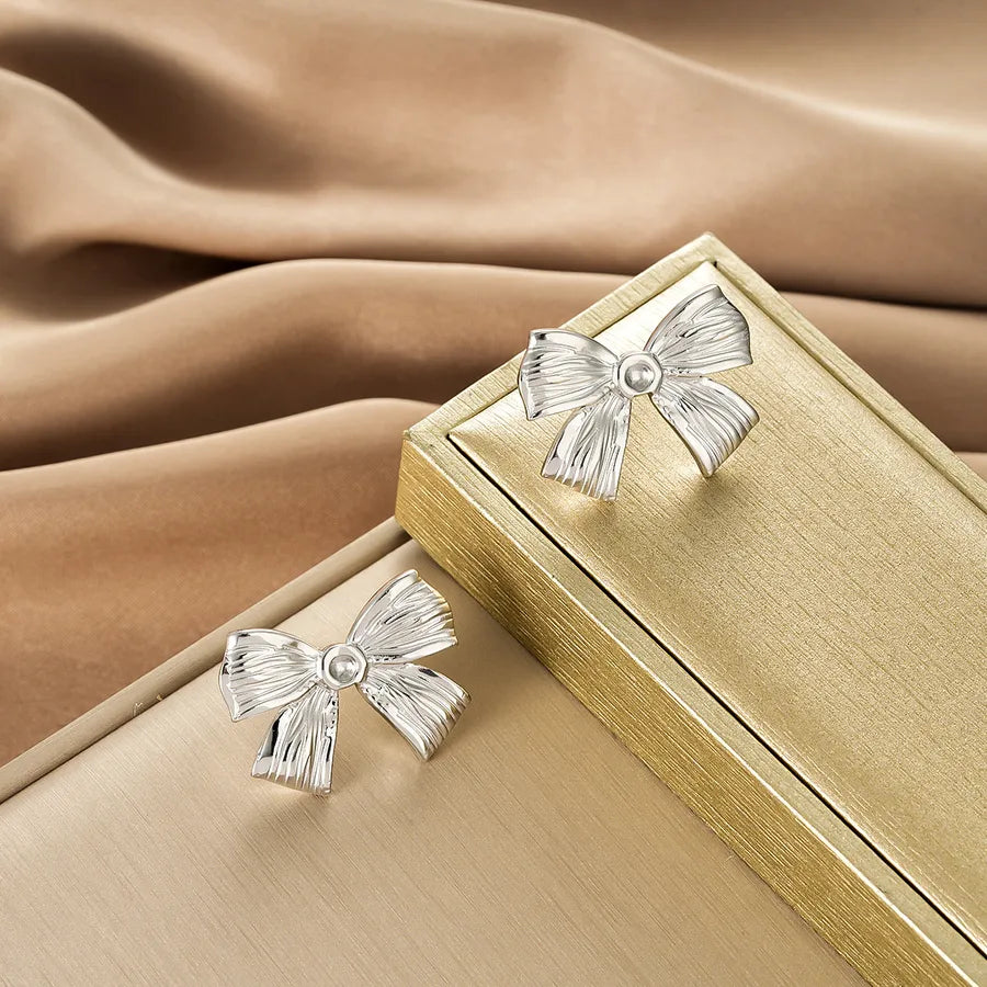 Irregular 18K Gold Plated Stainless Steel Earrings E1391-B (a Pair of Silver Ear Studs)