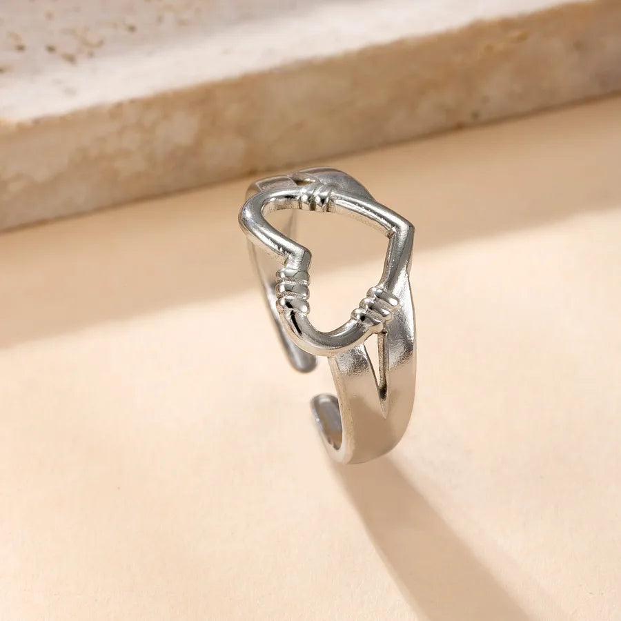 Stainless Steel Star & Moon Open Ring Average Size YYJZ361S