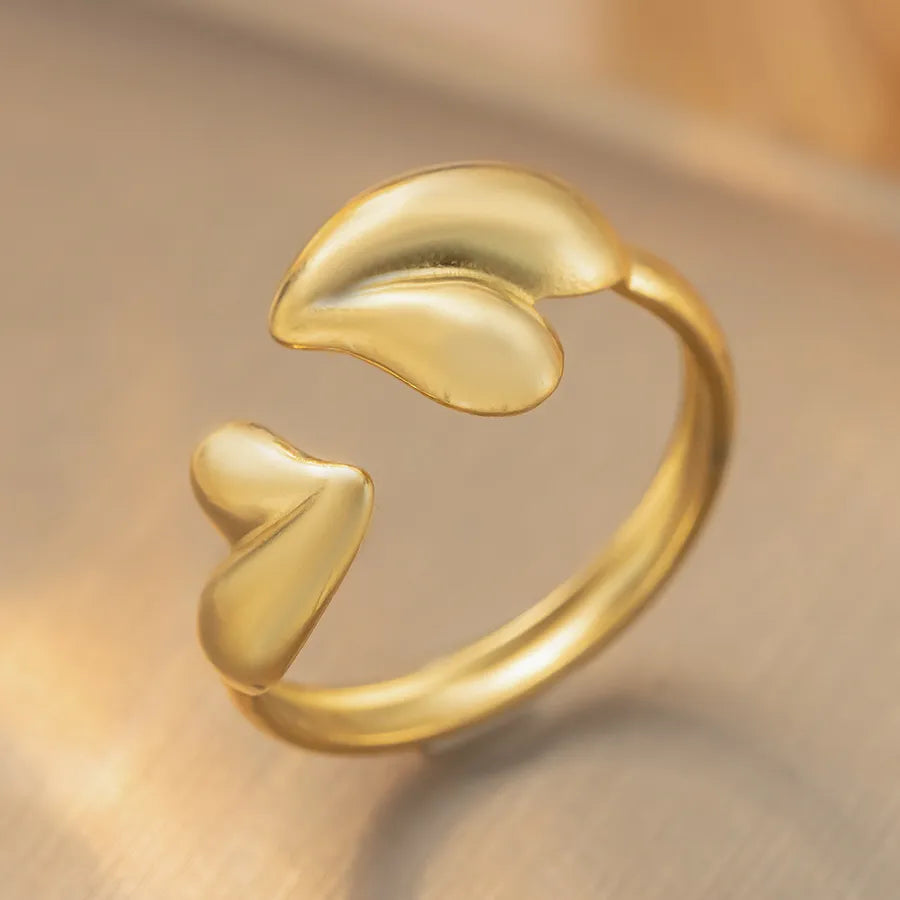 18K Gold Titanium Steel Geometric Open Ring K341 Gold Ring Adjustable