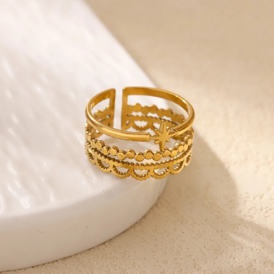 18K Gold Plated Geometric Open Ring