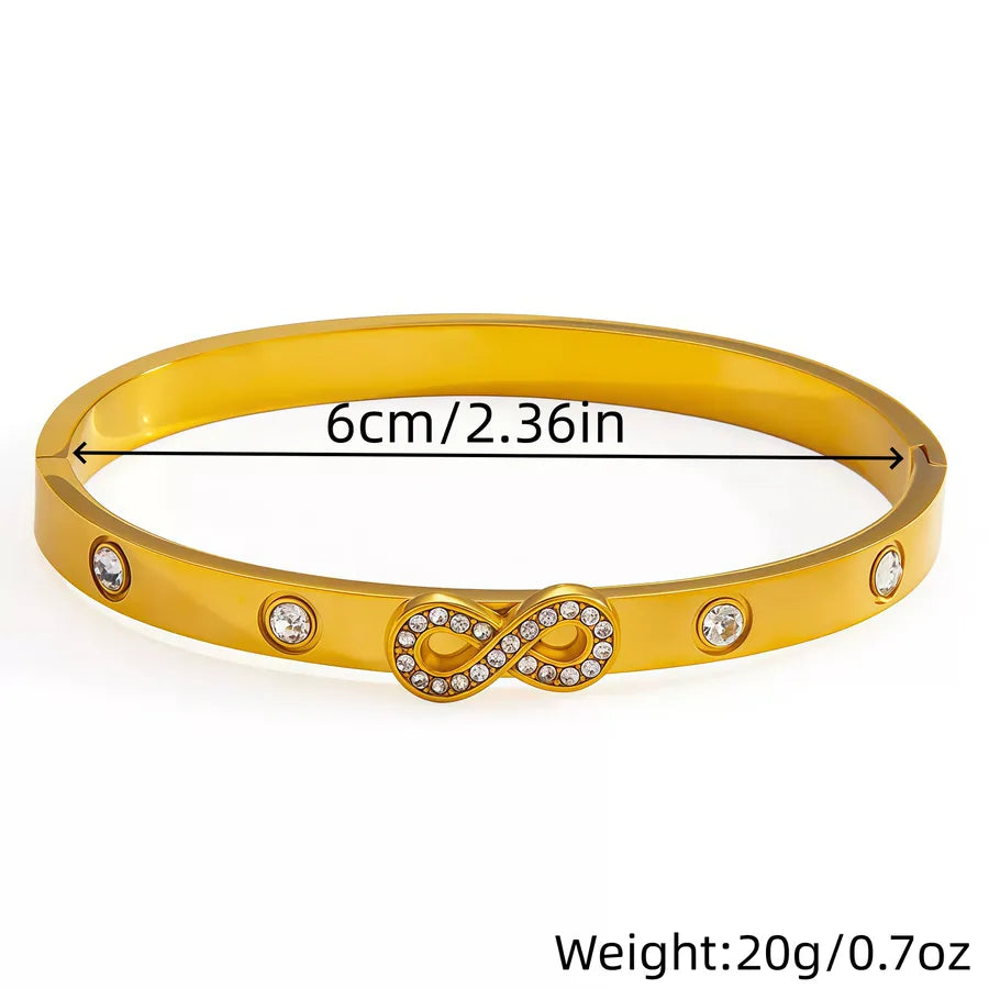 18K Gold Infinity Bracelet with Rhinestones